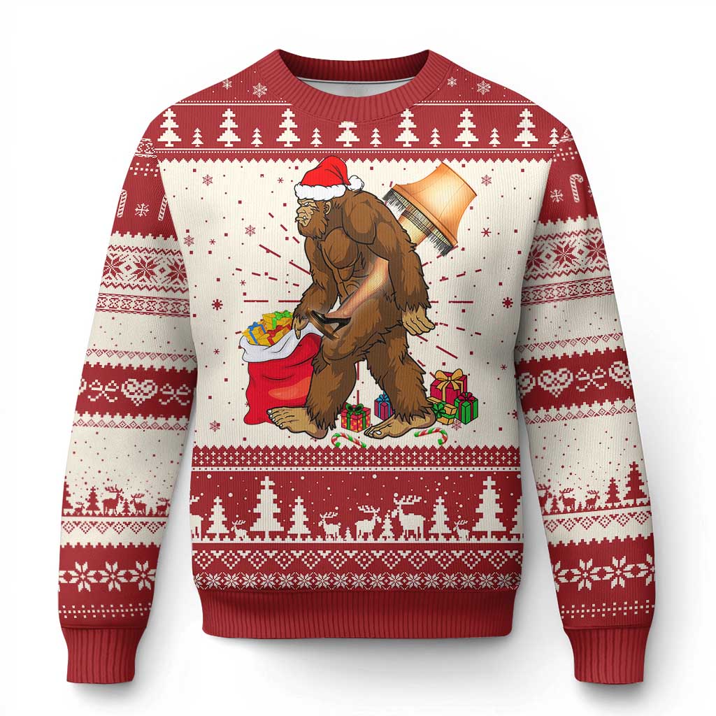 Bigfoot Xmas Ugly Christmas Sweater Xmas Movie Sasquatch Lovers - Wonder Print Shop