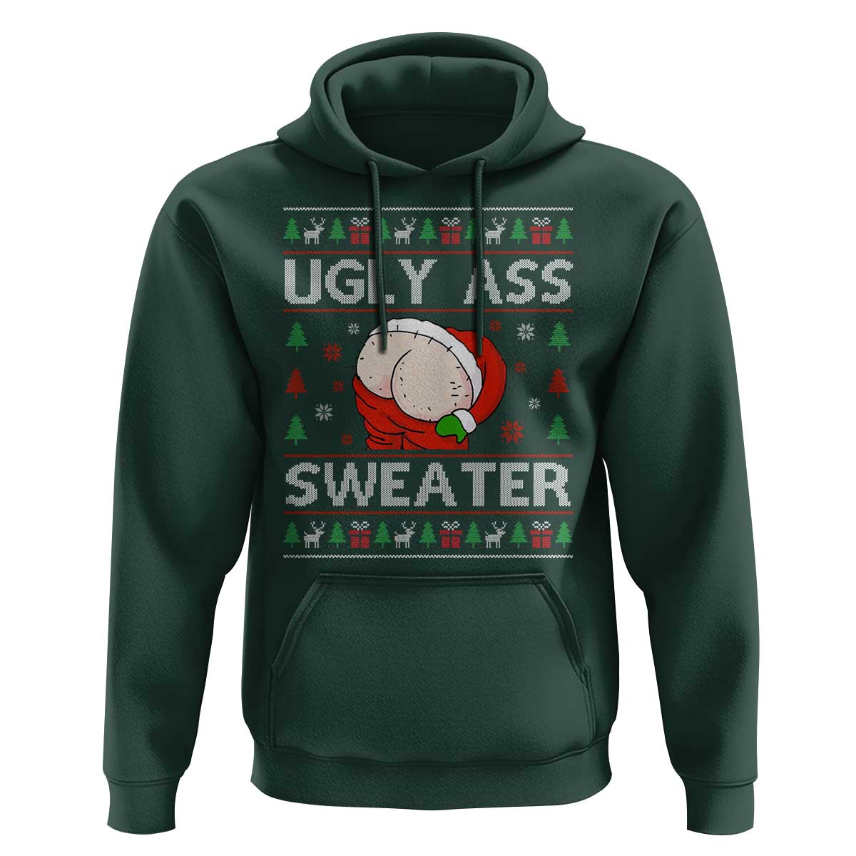 Funny Santa Christmas Hoodie Ugly Ass XMas Elephant Gift for Him