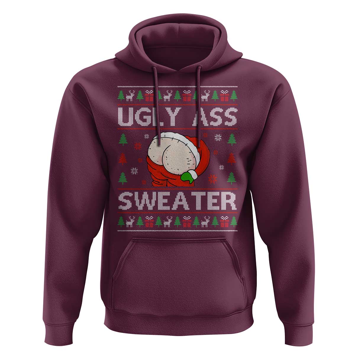Funny Santa Christmas Hoodie Ugly Ass XMas Elephant Gift for Him