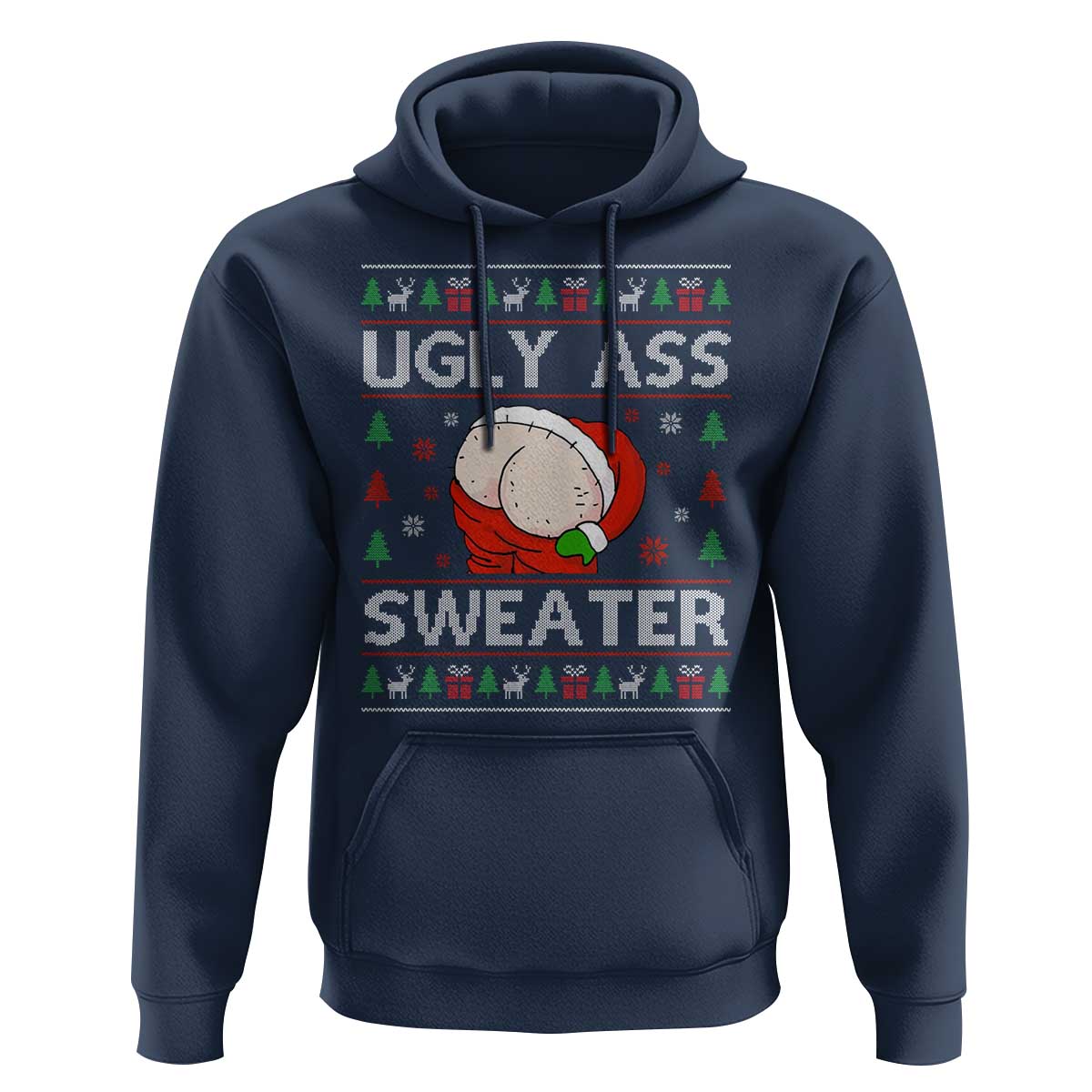 Funny Santa Christmas Hoodie Ugly Ass XMas Elephant Gift for Him