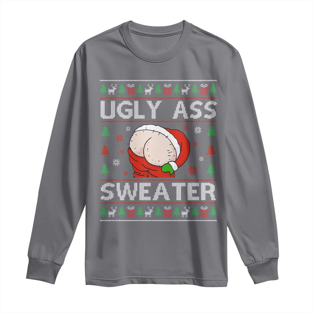 Funny Santa Christmas Long Sleeve Shirt Ugly Ass XMas Elephant Gift for Him