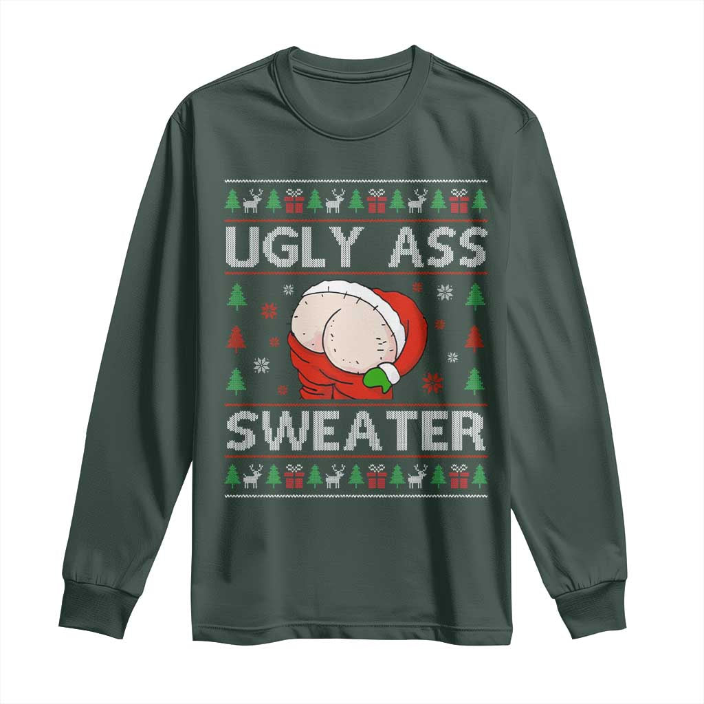 Funny Santa Christmas Long Sleeve Shirt Ugly Ass XMas Elephant Gift for Him