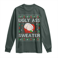 Funny Santa Christmas Long Sleeve Shirt Ugly Ass XMas Elephant Gift for Him