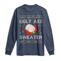 Funny Santa Christmas Long Sleeve Shirt Ugly Ass XMas Elephant Gift for Him