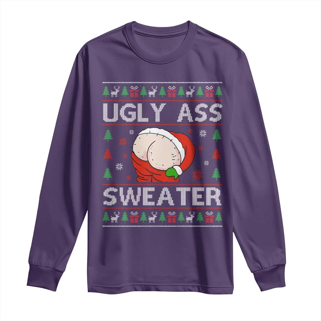 Funny Santa Christmas Long Sleeve Shirt Ugly Ass XMas Elephant Gift for Him