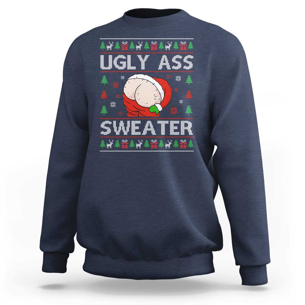 Funny Santa Christmas Sweatshirt Ugly Ass XMas Elephant Gift for Him - Wonder Print Shop