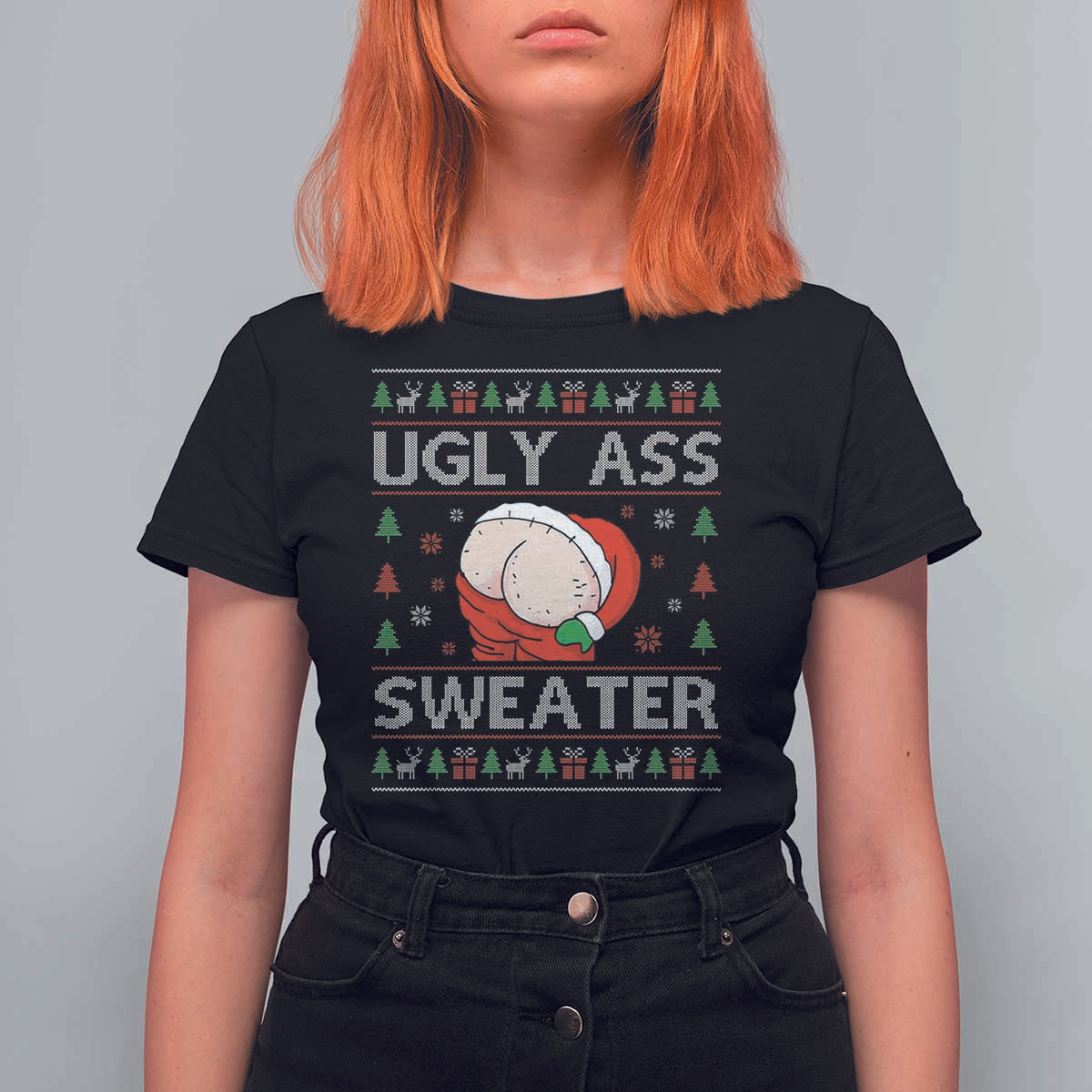 Funny Santa Christmas T Shirt For Women Ugly Ass XMas Elephant Gift for Him - Wonder Print Shop