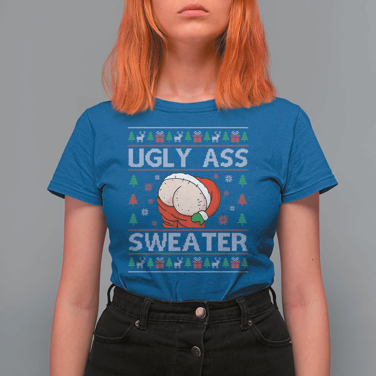 Funny Santa Christmas T Shirt For Women Ugly Ass XMas Elephant Gift for Him - Wonder Print Shop