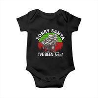 Raccoon Christmas Baby Onesie Sorry Santa I've Been Feral Retro Xmas Tree