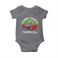 Raccoon Christmas Baby Onesie Sorry Santa I've Been Feral Retro Xmas Tree