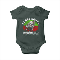 Raccoon Christmas Baby Onesie Sorry Santa I've Been Feral Retro Xmas Tree