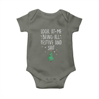 Funny Christmas Saying Baby Onesie Look At Me Being All Festive