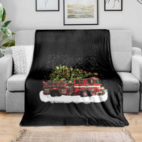 Fire Truck Christmas Throw Blanket Fireman Xmas Firefighter - Wonder Print Shop