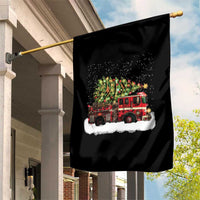Fire Truck Christmas Garden Flag Fireman Xmas Firefighter - Wonder Print Shop