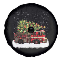Fire Truck Christmas Spare Tire Cover Fireman Xmas Firefighter - Wonder Print Shop