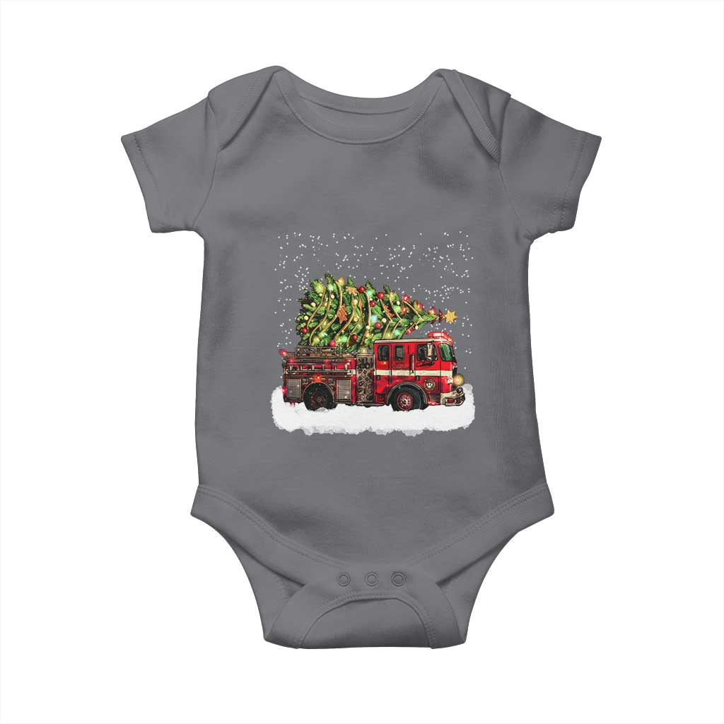 Fire Truck Christmas Baby Onesie Fireman Xmas Firefighter - Wonder Print Shop