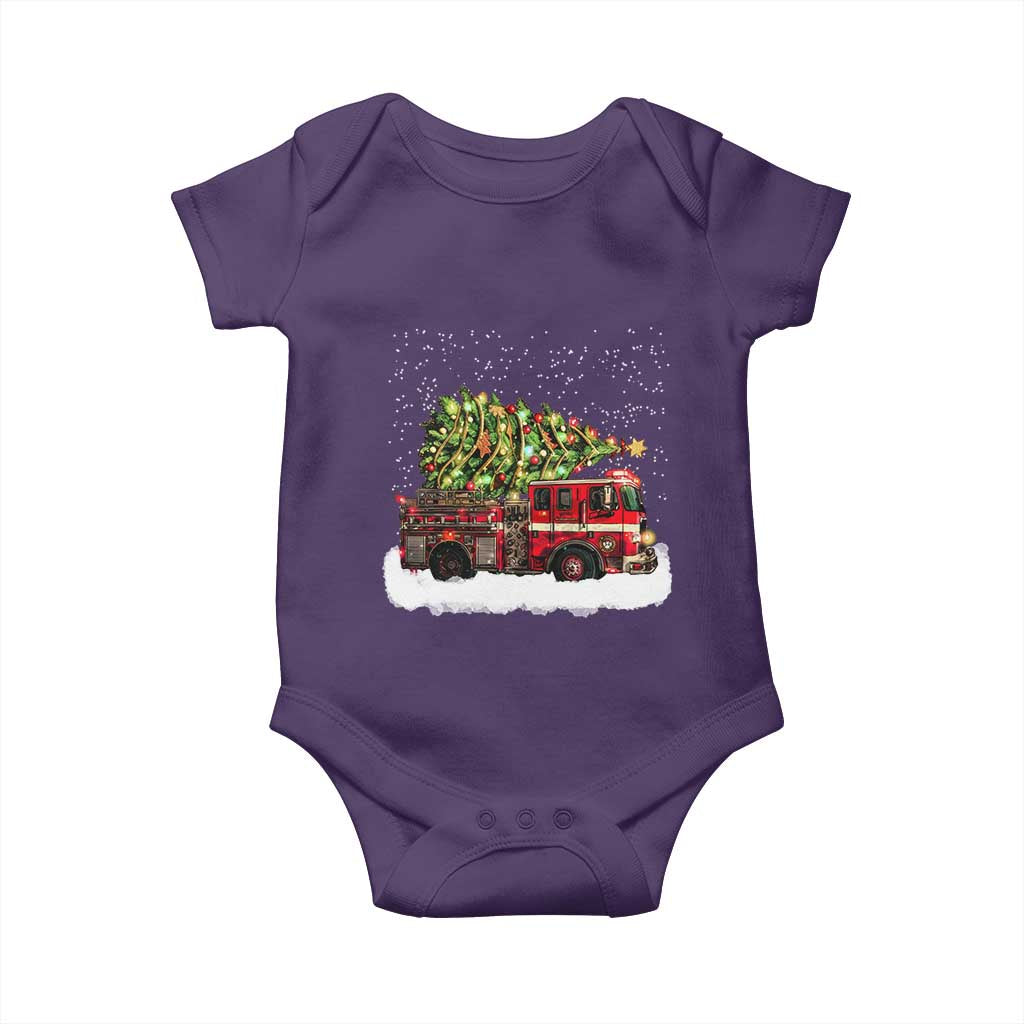 Fire Truck Christmas Baby Onesie Fireman Xmas Firefighter - Wonder Print Shop