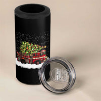 Fire Truck Christmas 4 in 1 Can Cooler Tumbler Fireman Xmas Firefighter - Wonder Print Shop