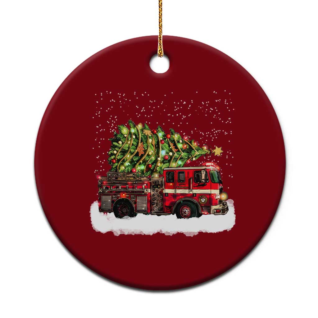 Fire Truck Xmas Ceramic Ornament Fireman Xmas Firefighter - Wonder Print Shop
