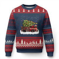 Fire Truck Xmas Ugly Christmas Sweater Fireman Xmas Firefighter - Wonder Print Shop