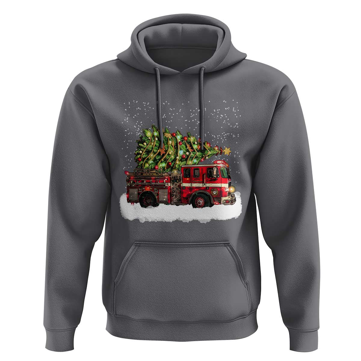 Fire Truck Christmas Hoodie Fireman Xmas Firefighter - Wonder Print Shop