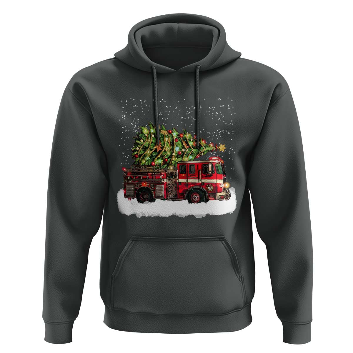 Fire Truck Christmas Hoodie Fireman Xmas Firefighter - Wonder Print Shop