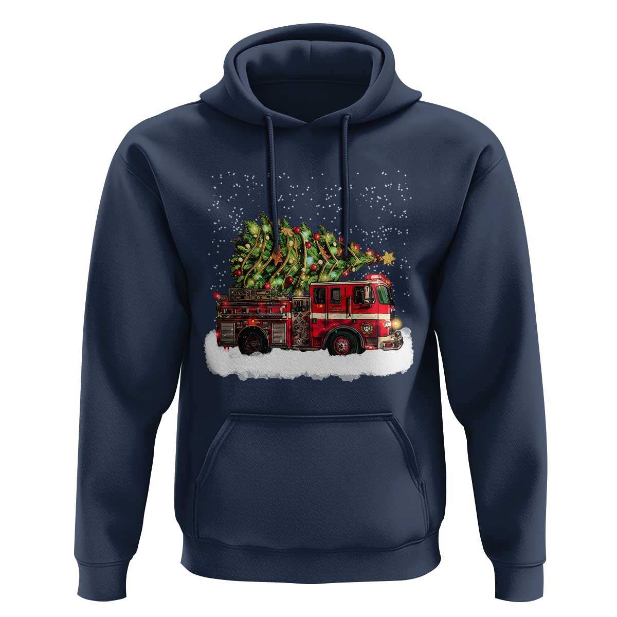 Fire Truck Christmas Hoodie Fireman Xmas Firefighter - Wonder Print Shop