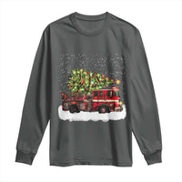 Fire Truck Christmas Long Sleeve Shirt Fireman Xmas Firefighter - Wonder Print Shop