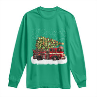 Fire Truck Christmas Long Sleeve Shirt Fireman Xmas Firefighter - Wonder Print Shop