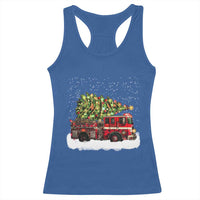 Fire Truck Christmas Racerback Tank Top Fireman Xmas Firefighter - Wonder Print Shop