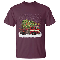 Fire Truck Christmas T Shirt Fireman Xmas Firefighter - Wonder Print Shop