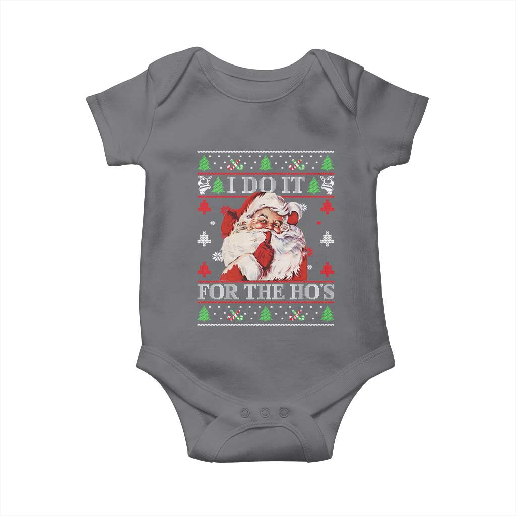 Funny Christmas Santa Baby Onesie Vintage Santa I Do It For The Ho's Ugly Christmas