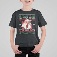 Funny Christmas Santa T Shirt For Kid Vintage Santa I Do It For The Ho's Ugly Christmas - Wonder Print Shop