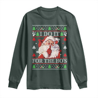 Funny Christmas Santa Long Sleeve Shirt Vintage Santa I Do It For The Ho's Ugly Christmas