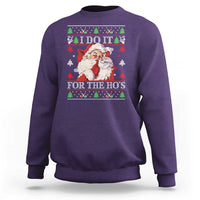 Funny Christmas Santa Sweatshirt Vintage Santa I Do It For The Ho's Ugly Christmas - Wonder Print Shop