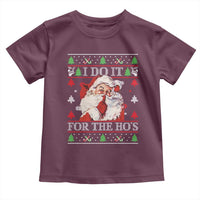 Funny Christmas Santa Toddler T Shirt Vintage Santa I Do It For The Ho's Ugly Christmas