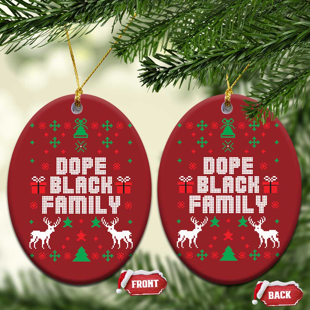 African American Family Christmas Ornament Dope Black Family Matching Ugly Christmas - Wonder Print Shop