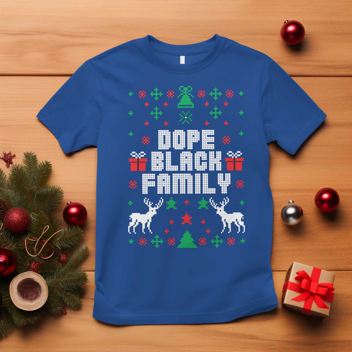 African American Family Christmas T Shirt Dope Black Family Matching Ugly Christmas - Wonder Print Shop