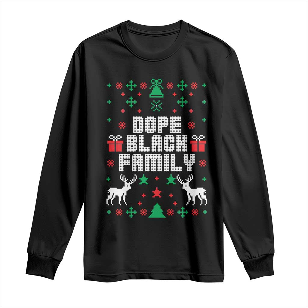 African American Family Christmas Long Sleeve Shirt Dope Black Family Matching Ugly Christmas