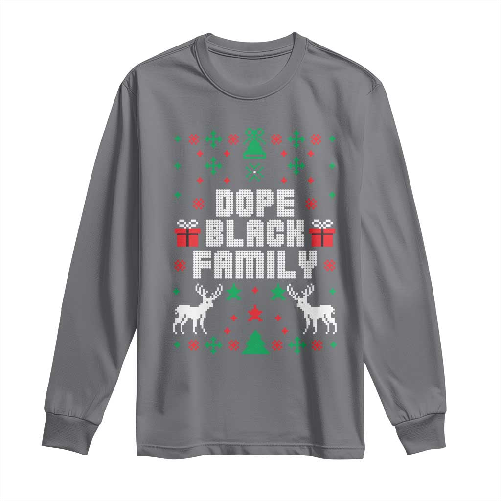 African American Family Christmas Long Sleeve Shirt Dope Black Family Matching Ugly Christmas