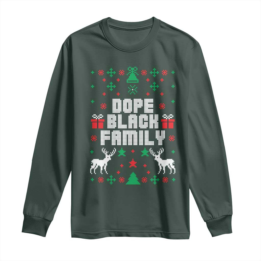 African American Family Christmas Long Sleeve Shirt Dope Black Family Matching Ugly Christmas