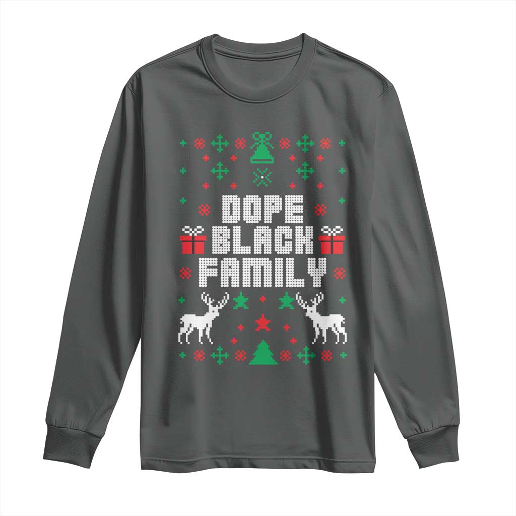 African American Family Christmas Long Sleeve Shirt Dope Black Family Matching Ugly Christmas