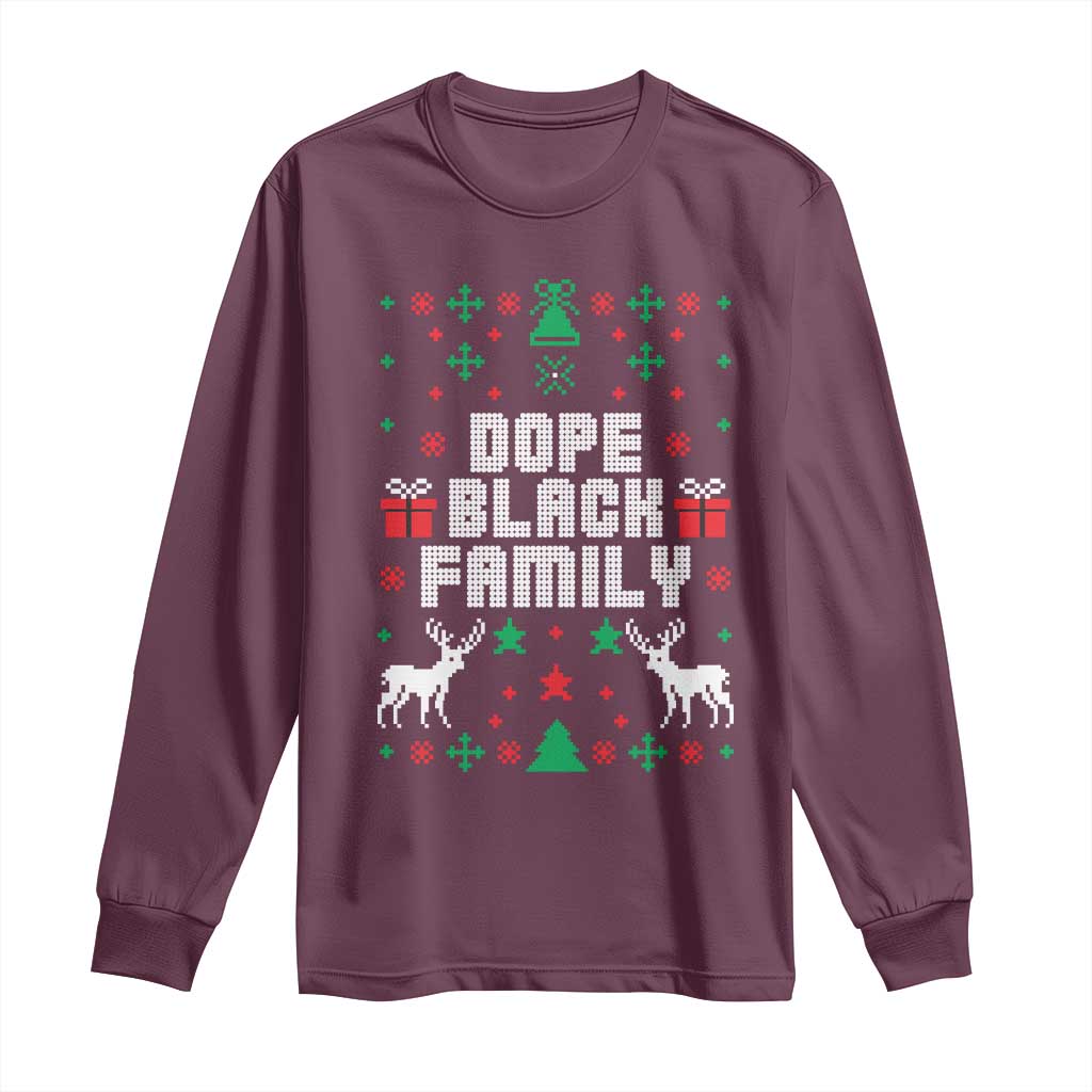 African American Family Christmas Long Sleeve Shirt Dope Black Family Matching Ugly Christmas