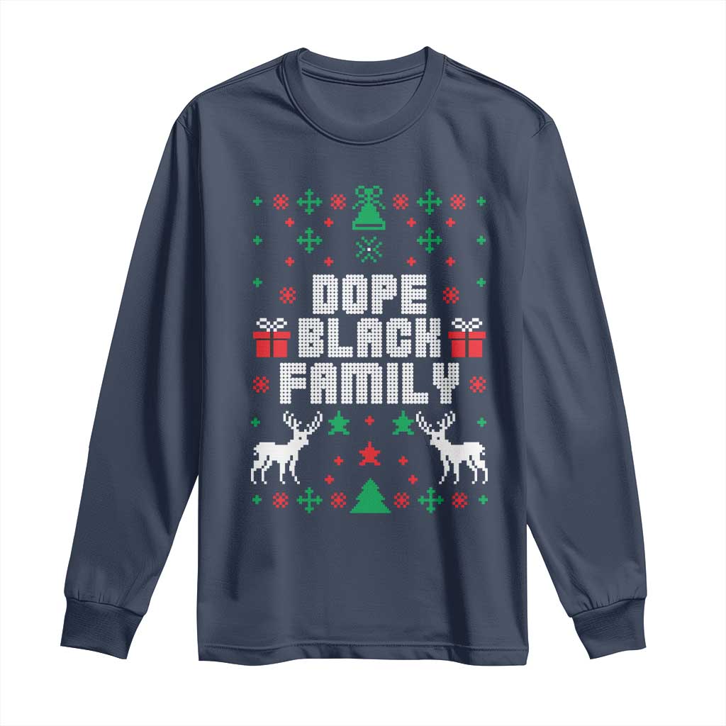 African American Family Christmas Long Sleeve Shirt Dope Black Family Matching Ugly Christmas