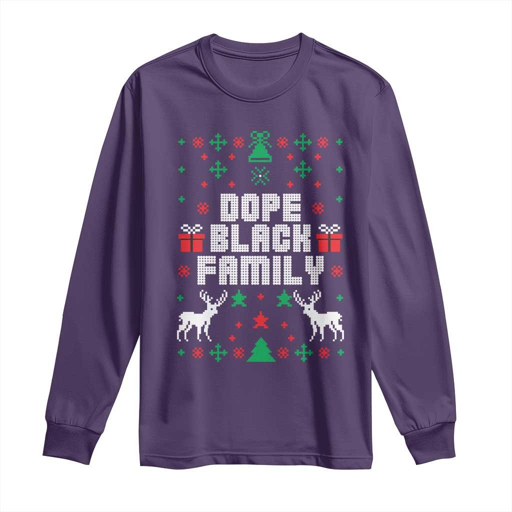 African American Family Christmas Long Sleeve Shirt Dope Black Family Matching Ugly Christmas