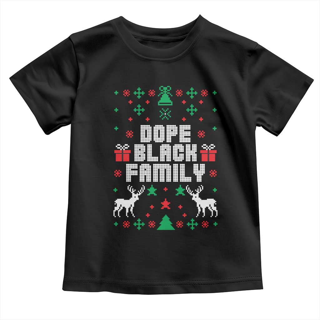 African American Family Christmas Toddler T Shirt Dope Black Family Matching Ugly Christmas