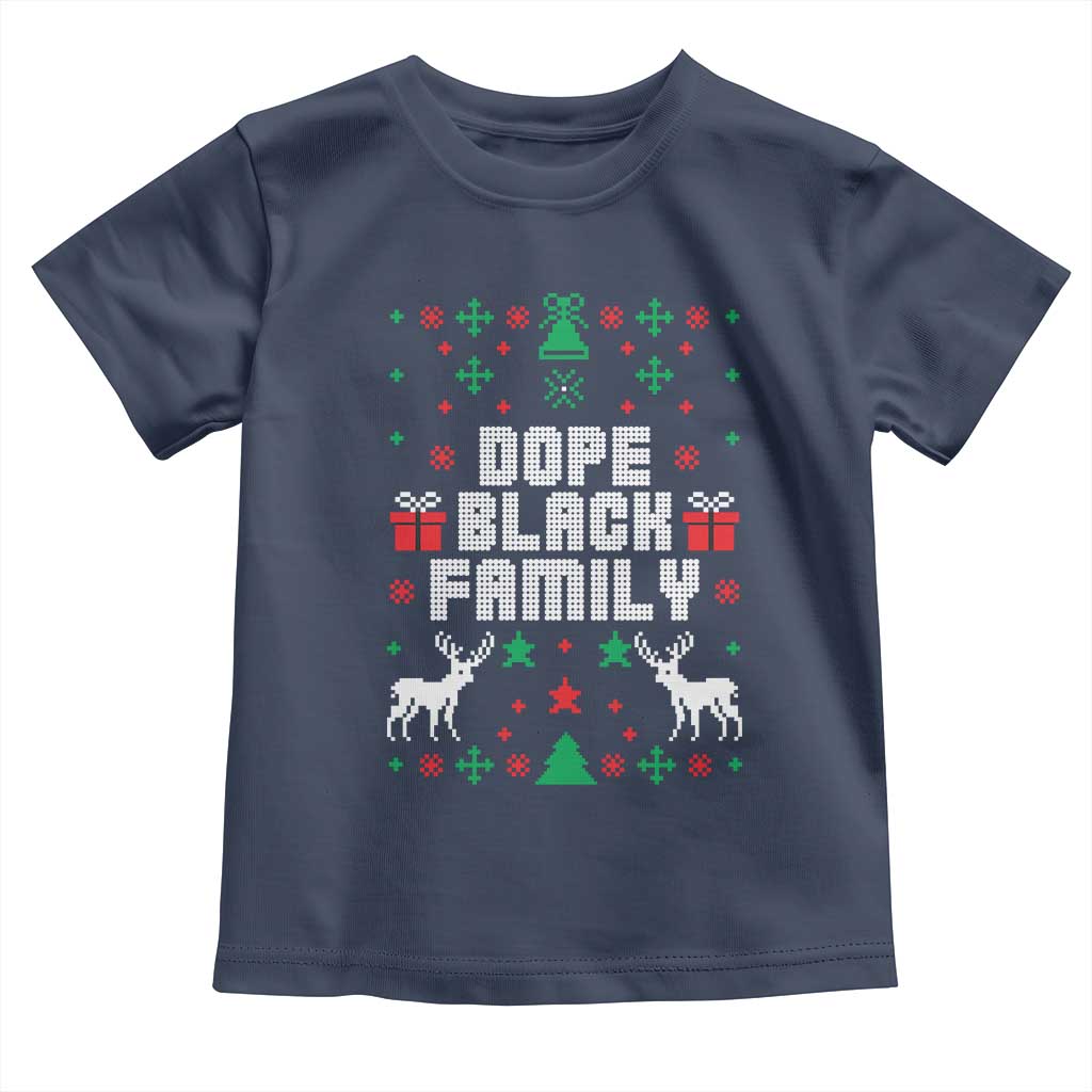 African American Family Christmas Toddler T Shirt Dope Black Family Matching Ugly Christmas