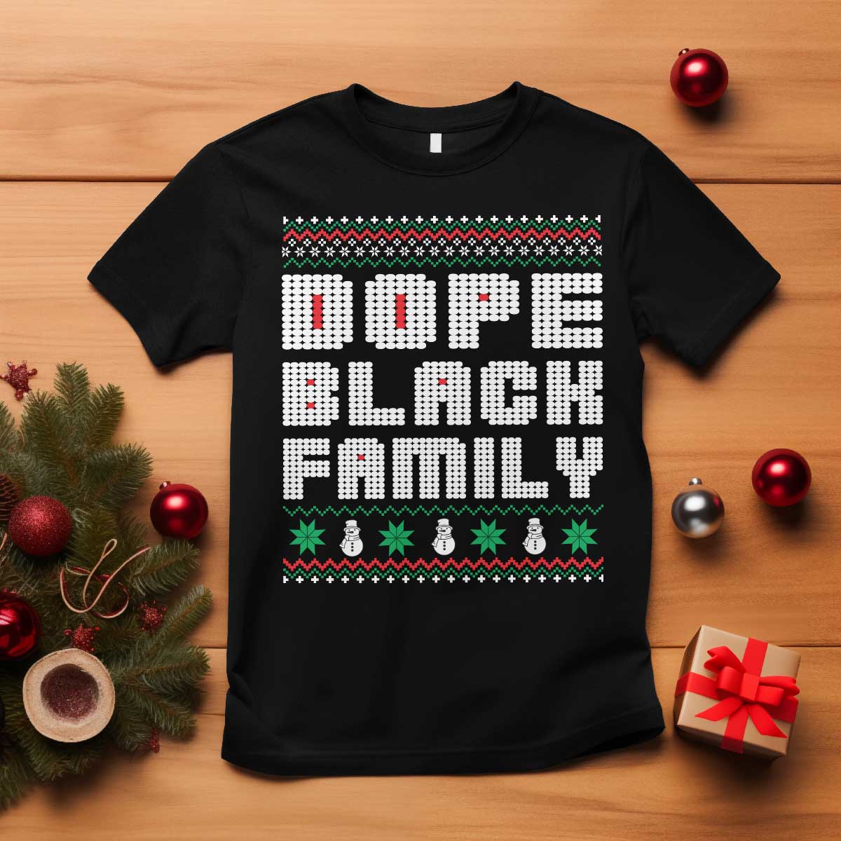 African American Family Christmas T Shirt Dope Black Family Matching Ugly Xmas - Wonder Print Shop