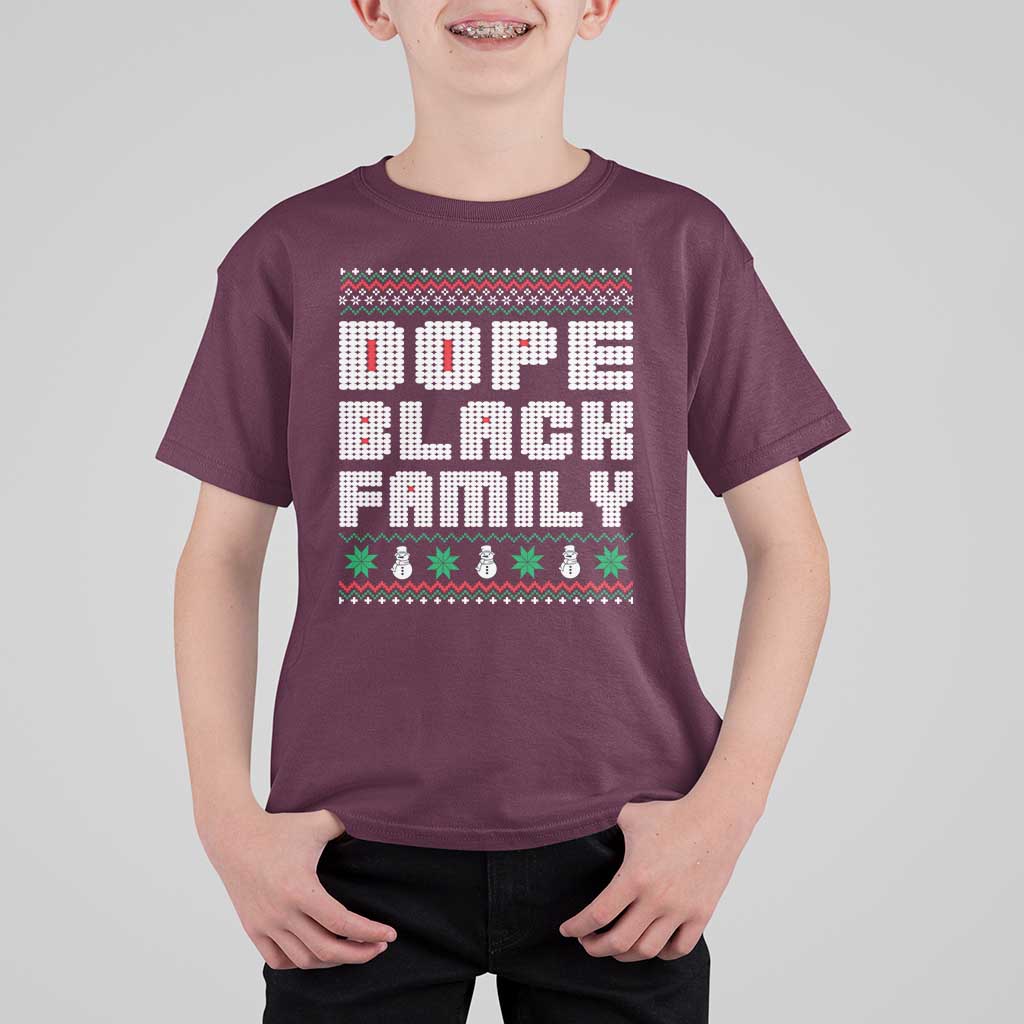 African American Family Christmas T Shirt For Kid Dope Black Family Matching Ugly Xmas - Wonder Print Shop