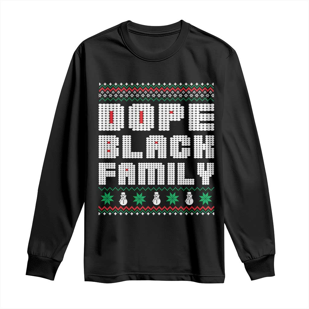 African American Family Christmas Long Sleeve Shirt Dope Black Family Matching Ugly Xmas
